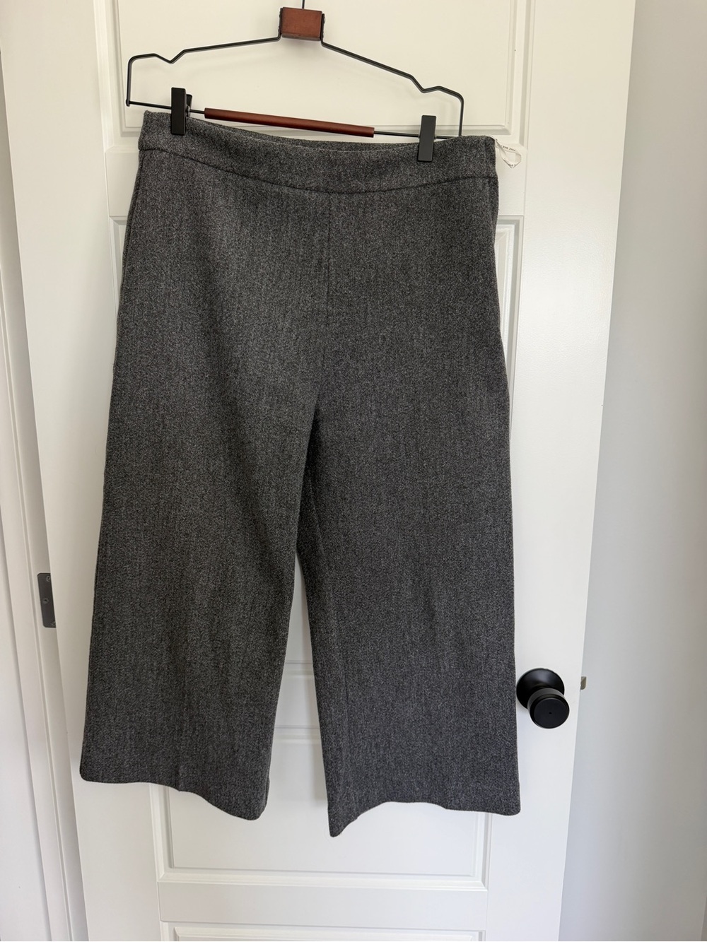 Pink Martini Wide-Leg Cropped Gray Trousers